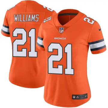 Nike K'Waun Williams Women's Limited Denver Broncos Orange Color Rush Vapor Untouchable Jersey