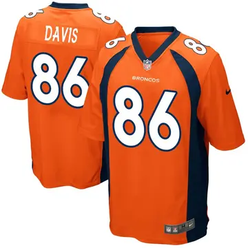 Nike Kaden Davis Men's Game Denver Broncos Orange Team Color Jersey