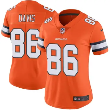 Nike Kaden Davis Women's Limited Denver Broncos Orange Color Rush Vapor Untouchable Jersey