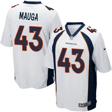 Nike Kana'i Mauga Men's Game Denver Broncos White Jersey