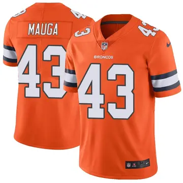 Nike Kana'i Mauga Men's Limited Denver Broncos Orange Color Rush Vapor Untouchable Jersey