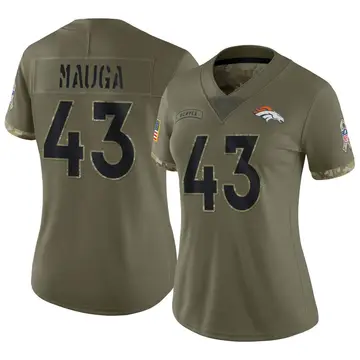 Nike Kana'i Mauga Women's Limited Denver Broncos Olive 2022 Salute To Service Jersey
