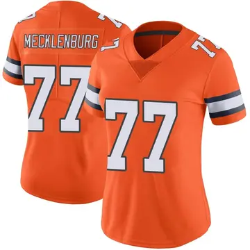 Nike Karl Mecklenburg Women's Limited Denver Broncos Orange Color Rush Vapor Untouchable Jersey
