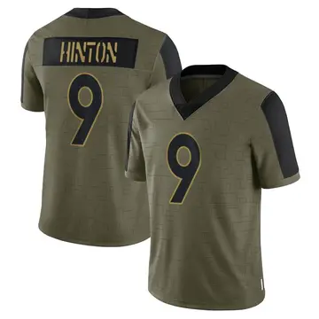 Nike Kendall Hinton Men's Limited Denver Broncos Olive 2021 Salute To Service Jersey