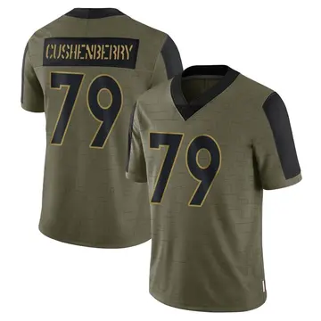 Nike Lloyd Cushenberry III Men's Limited Denver Broncos Olive 2021 Salute To Service Jersey