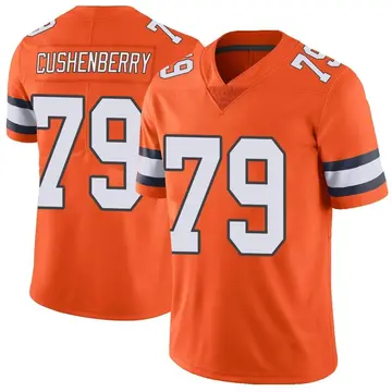 Nike Lloyd Cushenberry III Men's Limited Denver Broncos Orange Color Rush Vapor Untouchable Jersey