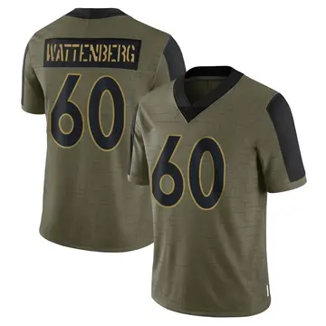 Nike Luke Wattenberg Men's Limited Denver Broncos Olive 2021 Salute To Service Jersey