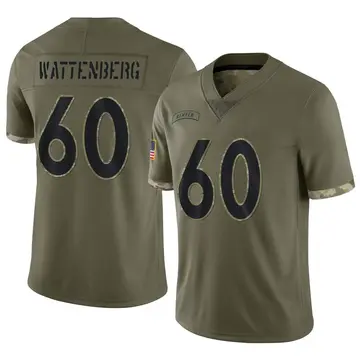 Nike Luke Wattenberg Men's Limited Denver Broncos Olive 2022 Salute To Service Jersey