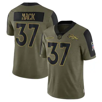 Nike Marlon Mack Men's Limited Denver Broncos Olive 2021 Salute To Service Jersey