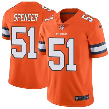 Nike Marquiss Spencer Men's Limited Denver Broncos Orange Color Rush Vapor Untouchable Jersey