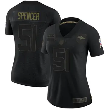 Nike Marquiss Spencer Women's Limited Denver Broncos Black 2020 Salute To Service Jersey