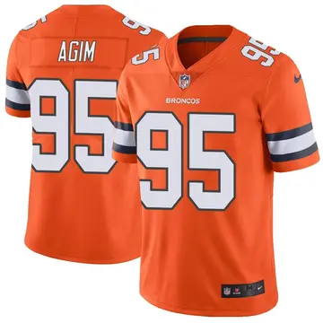 Nike McTelvin Agim Men's Limited Denver Broncos Orange Color Rush Vapor Untouchable Jersey