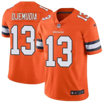 Nike Michael Ojemudia Men's Limited Denver Broncos Orange Color Rush Vapor Untouchable Jersey