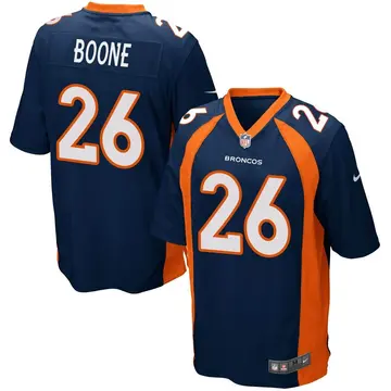 Nike Mike Boone Men's Game Denver Broncos Navy Blue Alternate Jersey