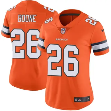 Nike Mike Boone Women's Limited Denver Broncos Orange Color Rush Vapor Untouchable Jersey