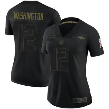 Nike Montrell Washington Women's Limited Denver Broncos Black 2020 Salute To Service Jersey