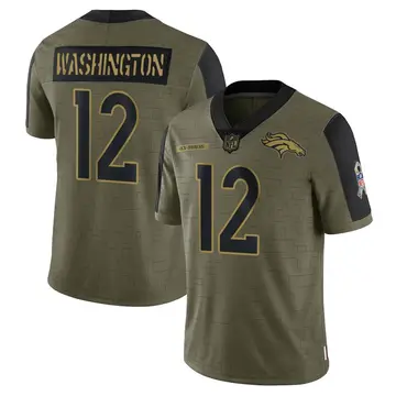 Nike Montrell Washington Youth Limited Denver Broncos Olive 2021 Salute To Service Jersey