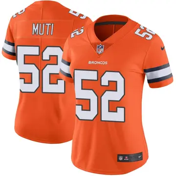 Nike Netane Muti Women's Limited Denver Broncos Orange Color Rush Vapor Untouchable Jersey