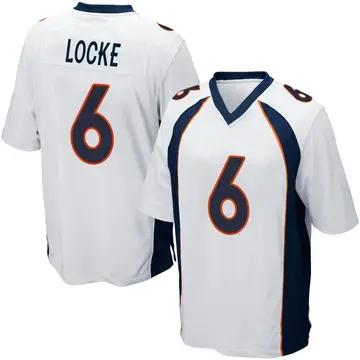 Nike P.J. Locke Men's Game Denver Broncos White Jersey