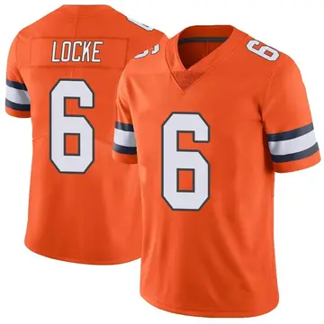 Nike P.J. Locke Men's Limited Denver Broncos Orange Color Rush Vapor Untouchable Jersey