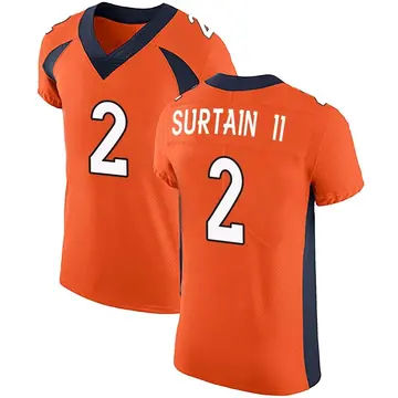 Nike Pat Surtain II Men's Elite Denver Broncos Orange Team Color Vapor Untouchable Jersey