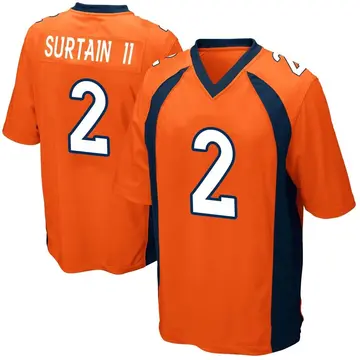 Nike Pat Surtain II Men's Game Denver Broncos Orange Team Color Jersey
