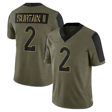 Nike Pat Surtain II Youth Limited Denver Broncos Olive 2021 Salute To Service Jersey
