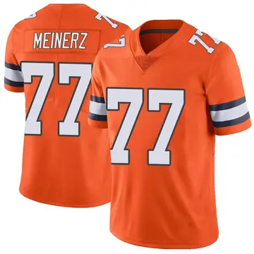 Nike Quinn Meinerz Men's Limited Denver Broncos Orange Color Rush Vapor Untouchable Jersey