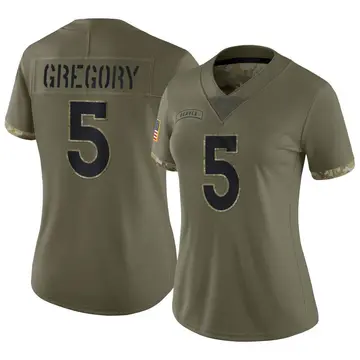 Nike Randy Gregory Women's Limited Denver Broncos Olive 2022 Salute To Service Jersey