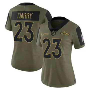 Nike Ronald Darby Women's Limited Denver Broncos Olive 2021 Salute To Service Jersey