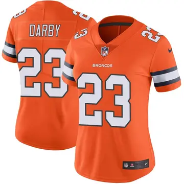Nike Ronald Darby Women's Limited Denver Broncos Orange Color Rush Vapor Untouchable Jersey