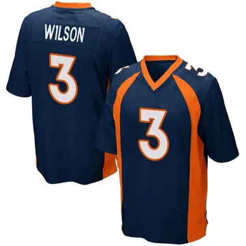 Nike Russell Wilson Men's Game Denver Broncos Navy Blue Alternate Jersey