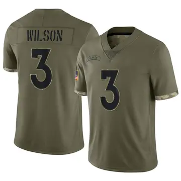 Nike Russell Wilson Men's Limited Denver Broncos Olive 2022 Salute To Service Jersey