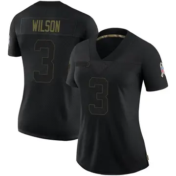 Nike Russell Wilson Women's Limited Denver Broncos Black 2020 Salute To Service Jersey