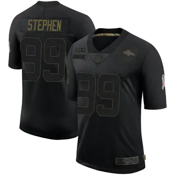 Nike Shamar Stephen Men's Limited Denver Broncos Black 2020 Salute To Service Jersey