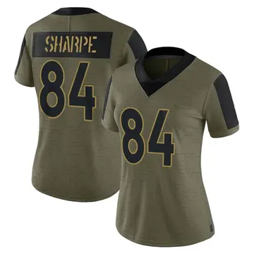 Nike Shannon Sharpe Women's Limited Denver Broncos Olive 2021 Salute To Service Jersey