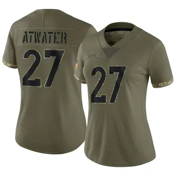 Nike Steve Atwater Women's Limited Denver Broncos Olive 2022 Salute To Service Jersey