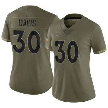 Nike Terrell Davis Women's Limited Denver Broncos Olive 2022 Salute To Service Jersey