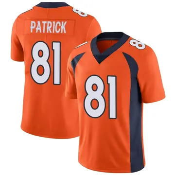 Nike Tim Patrick Men's Limited Denver Broncos Orange Team Color Vapor Untouchable Jersey