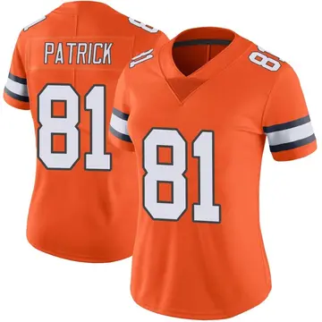 Nike Tim Patrick Women's Limited Denver Broncos Orange Color Rush Vapor Untouchable Jersey