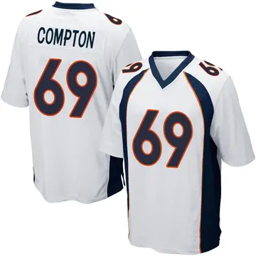 Nike Tom Compton Men's Game Denver Broncos White Jersey