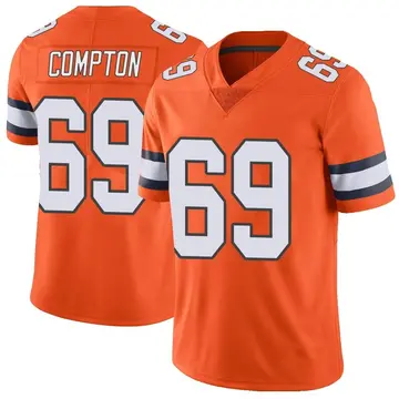 Nike Tom Compton Men's Limited Denver Broncos Orange Color Rush Vapor Untouchable Jersey