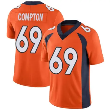 Nike Tom Compton Men's Limited Denver Broncos Orange Team Color Vapor Untouchable Jersey