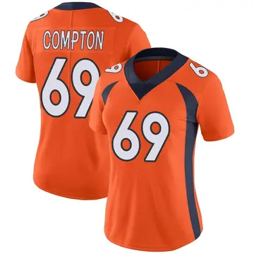 Nike Tom Compton Women's Limited Denver Broncos Orange Team Color Vapor Untouchable Jersey