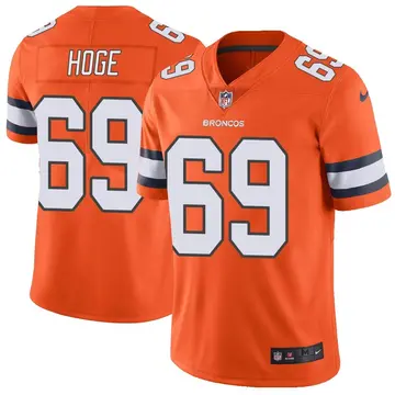 Nike Tristen Hoge Men's Limited Denver Broncos Orange Color Rush Vapor Untouchable Jersey