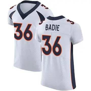Nike Tyler Badie Men's Elite Denver Broncos White Vapor Untouchable Jersey