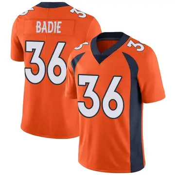Nike Tyler Badie Men's Limited Denver Broncos Orange Team Color Vapor Untouchable Jersey