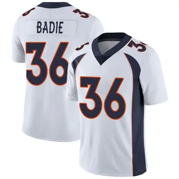 Nike Tyler Badie Men's Limited Denver Broncos White Vapor Untouchable Jersey