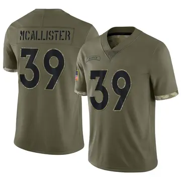Nike Tyreik McAllister Men's Limited Denver Broncos Olive 2022 Salute To Service Jersey