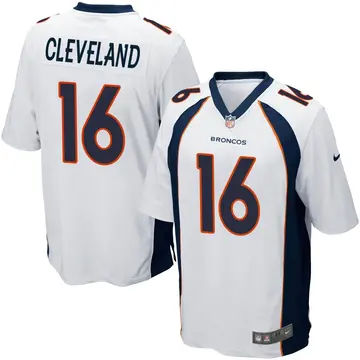 Nike Tyrie Cleveland Men's Game Denver Broncos White Jersey